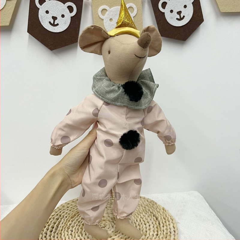 Dāņu auduma dzīvnieku lelle radošai mazuļa miega lellei, bērnu rotaļu rotaļlieta dzimšanas dienas dāvanai