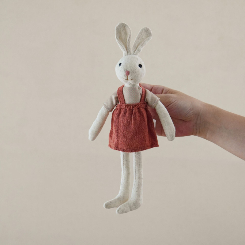 Dāņu auduma dzīvnieku lelle radošai mazuļa miega lellei, bērnu rotaļu rotaļlieta dzimšanas dienas dāvanai