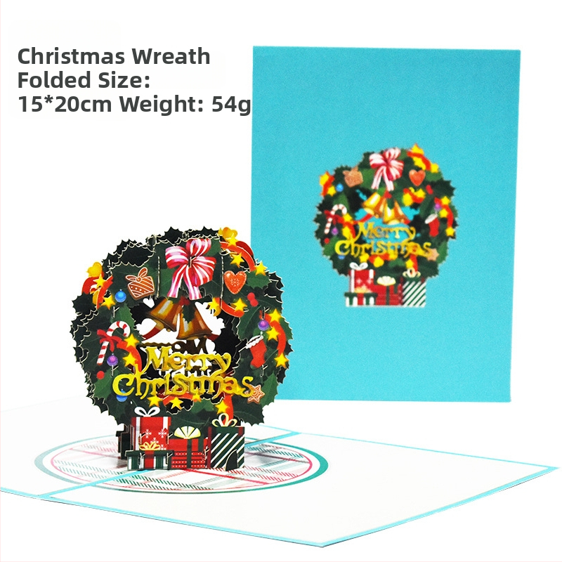 Uus loominguline Amazoni piiriülene 3D-õnnitluskaart, pühadetervitused, käsitsi valmistatud värvilised trükitud jõulukaardid