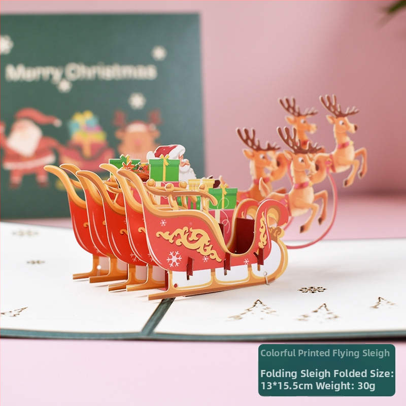 Uus loominguline Amazoni piiriülene 3D-õnnitluskaart, pühadetervitused, käsitsi valmistatud värvilised trükitud jõulukaardid