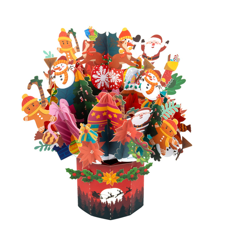 Uus loominguline Amazoni piiriülene 3D-õnnitluskaart, pühadetervitused, käsitsi valmistatud värvilised trükitud jõulukaardid