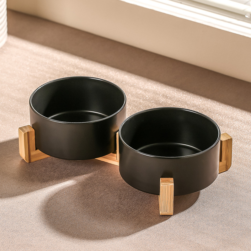 Macskatál, fekete kerámia kutyatál, fekete tál, macskaeledel-tál, kutyaital, macskaeledel-tál, kisállat-itató, kopogásgátló