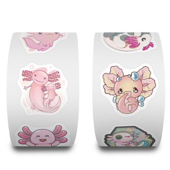 500 kleebist/rull, mitu koomiksiloomaga rullikleebist, armsad loomad, laste isetegemise rula-pagasi käsikleebised