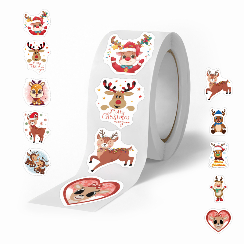 500 kleebist/rull, mitu koomiksiloomaga rullikleebist, armsad loomad, laste isetegemise rula-pagasi käsikleebised