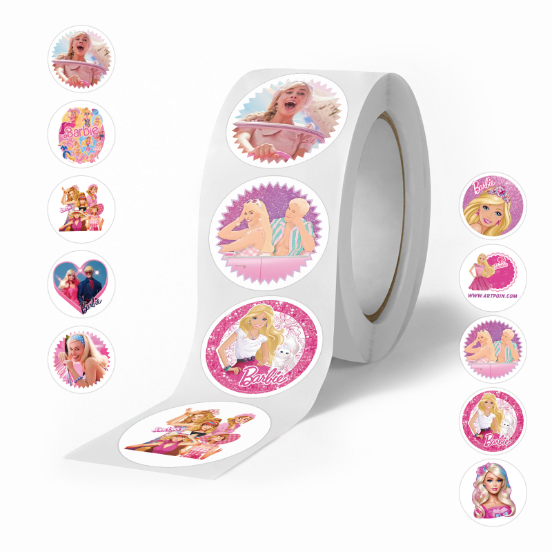 500 kleebist/rull, mitu koomiksiloomaga rullikleebist, armsad loomad, laste isetegemise rula-pagasi käsikleebised