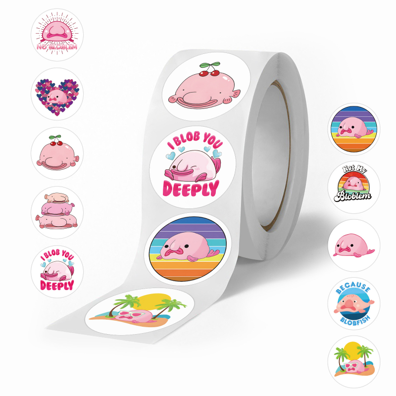 500 kleebist/rull, mitu koomiksiloomaga rullikleebist, armsad loomad, laste isetegemise rula-pagasi käsikleebised