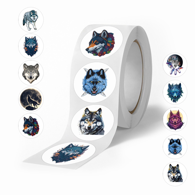 500 kleebist/rull, mitu koomiksiloomaga rullikleebist, armsad loomad, laste isetegemise rula-pagasi käsikleebised