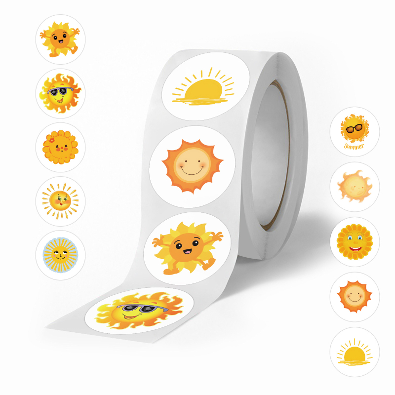 500 kleebist/rull, mitu koomiksiloomaga rullikleebist, armsad loomad, laste isetegemise rula-pagasi käsikleebised