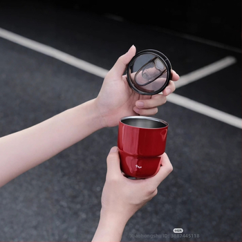 Užsienio prekybos tiekimas 304 nerūdijančio plieno laiptelių puodelis spalvotas sulčių kavos puodelis lauko dvigubai izoliuotas burnos puodelis