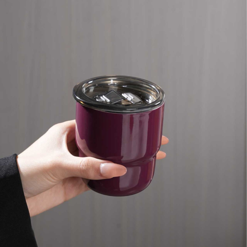 Užsienio prekybos tiekimas 304 nerūdijančio plieno laiptelių puodelis spalvotas sulčių kavos puodelis lauko dvigubai izoliuotas burnos puodelis