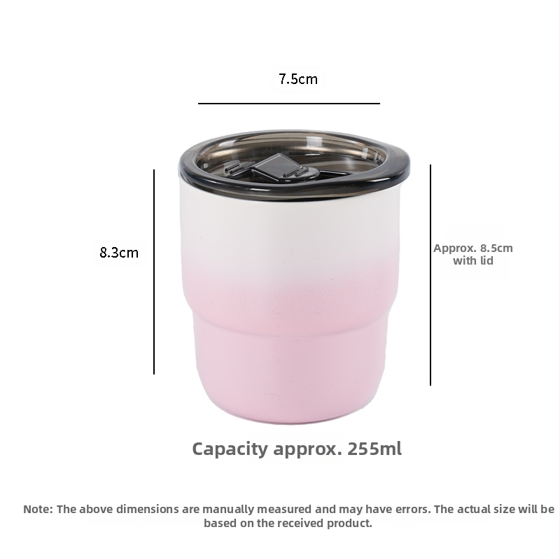 Užsienio prekybos tiekimas 304 nerūdijančio plieno laiptelių puodelis spalvotas sulčių kavos puodelis lauko dvigubai izoliuotas burnos puodelis