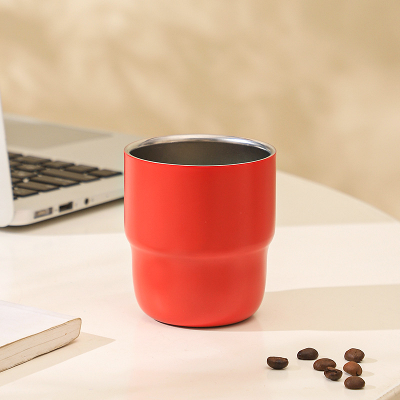 Užsienio prekybos tiekimas 304 nerūdijančio plieno laiptelių puodelis spalvotas sulčių kavos puodelis lauko dvigubai izoliuotas burnos puodelis