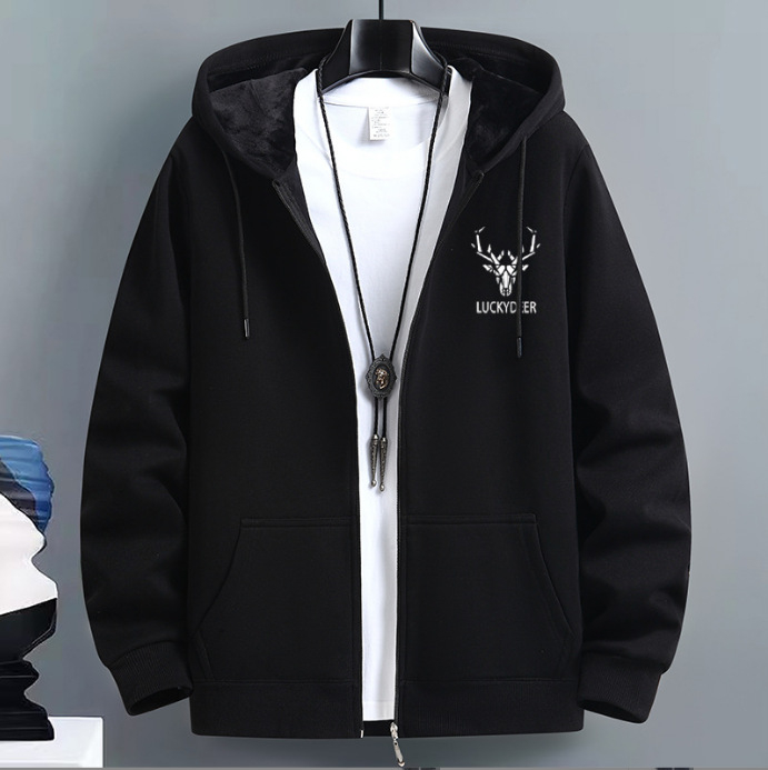 Meeste kardigan-kampsun, kevad- ja sügisene Ameerika moebränd, kapuutsiga paaride top, lahtised spordilukuga jakid, piiriülene pluss-suuruses