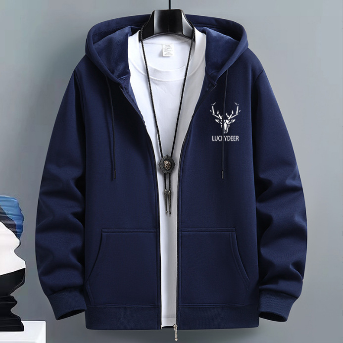 Meeste kardigan-kampsun, kevad- ja sügisene Ameerika moebränd, kapuutsiga paaride top, lahtised spordilukuga jakid, piiriülene pluss-suuruses