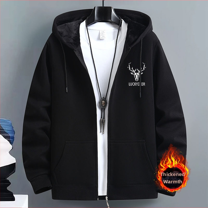 Meeste kardigan-kampsun, kevad- ja sügisene Ameerika moebränd, kapuutsiga paaride top, lahtised spordilukuga jakid, piiriülene pluss-suuruses