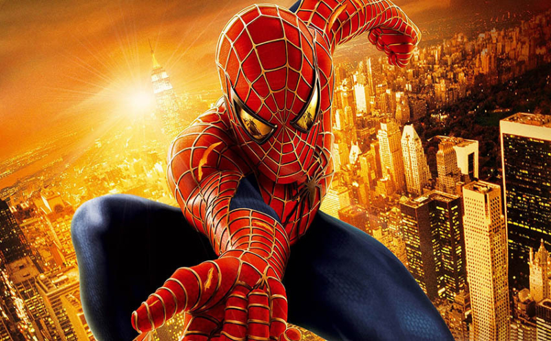 Tarpvalstybinis animacinis filmas „Žmogus-voras“ ir magiški herojai fone, audinio fotografija, vaikų gimtadienio šventės dekoravimo reklaminė juosta