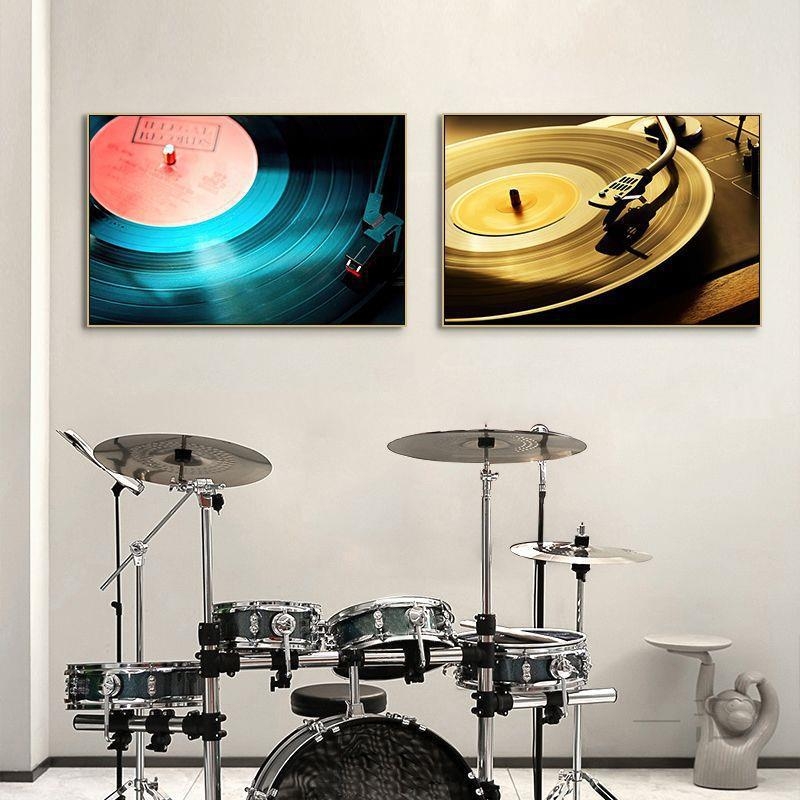 Декоративна картина с винилова плоча, индустриален стил, бар, музика, ресторант, висяща картина, прозрачен бар, кафене, нощен клуб, пеещ диск, стенопис