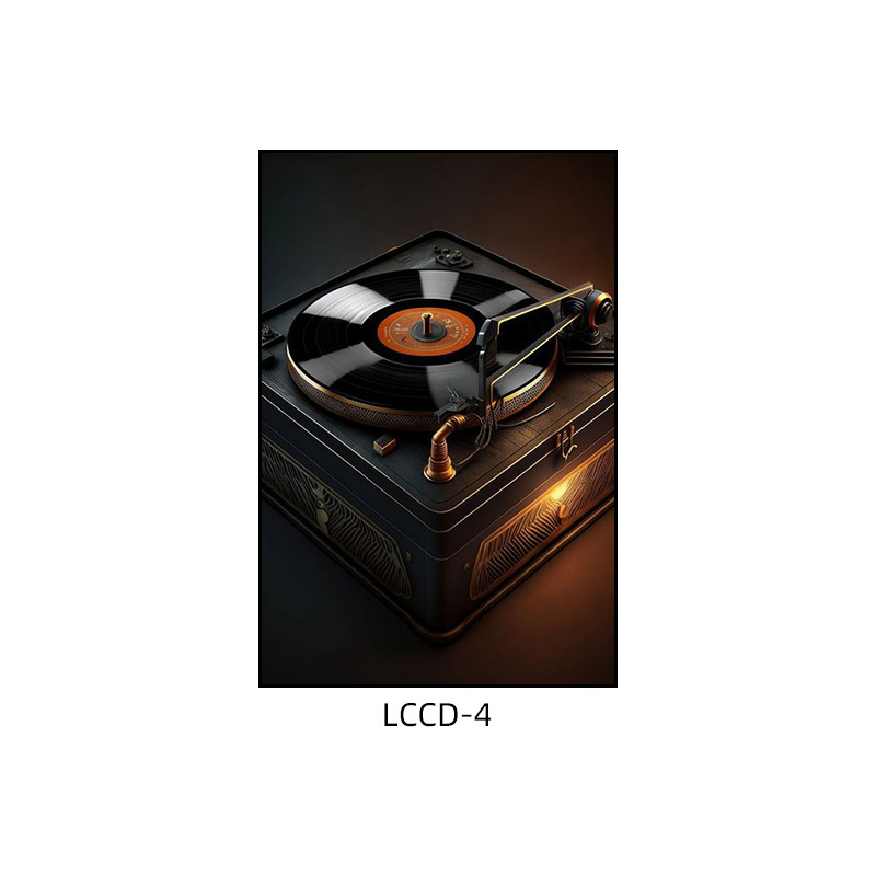 Декоративна картина с винилова плоча, индустриален стил, бар, музика, ресторант, висяща картина, прозрачен бар, кафене, нощен клуб, пеещ диск, стенопис