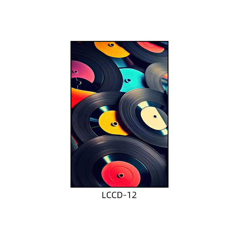 Декоративна картина с винилова плоча, индустриален стил, бар, музика, ресторант, висяща картина, прозрачен бар, кафене, нощен клуб, пеещ диск, стенопис