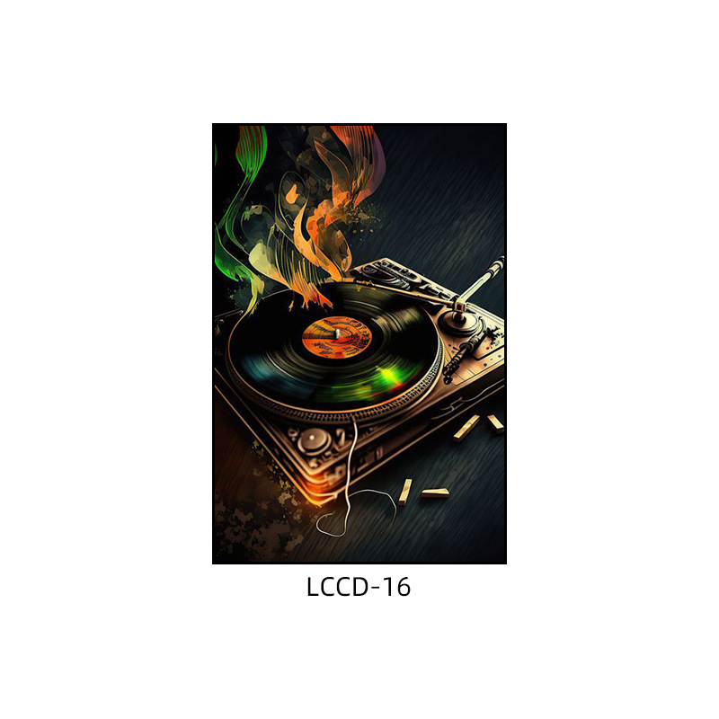 Декоративна картина с винилова плоча, индустриален стил, бар, музика, ресторант, висяща картина, прозрачен бар, кафене, нощен клуб, пеещ диск, стенопис