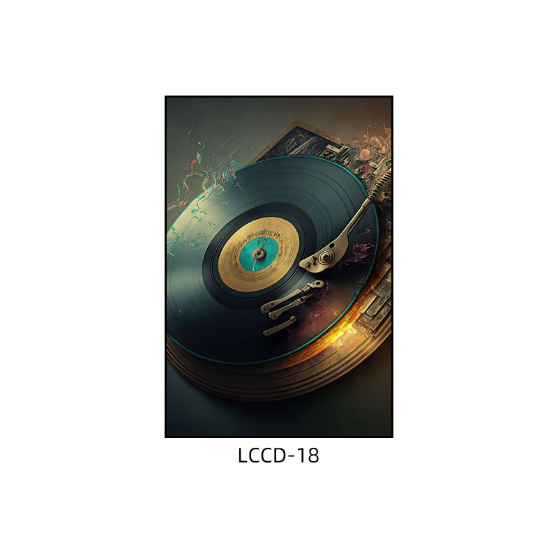 Декоративна картина с винилова плоча, индустриален стил, бар, музика, ресторант, висяща картина, прозрачен бар, кафене, нощен клуб, пеещ диск, стенопис