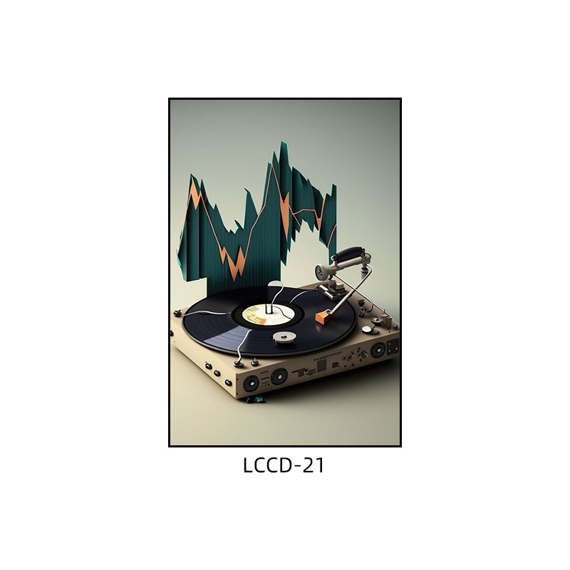 Декоративна картина с винилова плоча, индустриален стил, бар, музика, ресторант, висяща картина, прозрачен бар, кафене, нощен клуб, пеещ диск, стенопис
