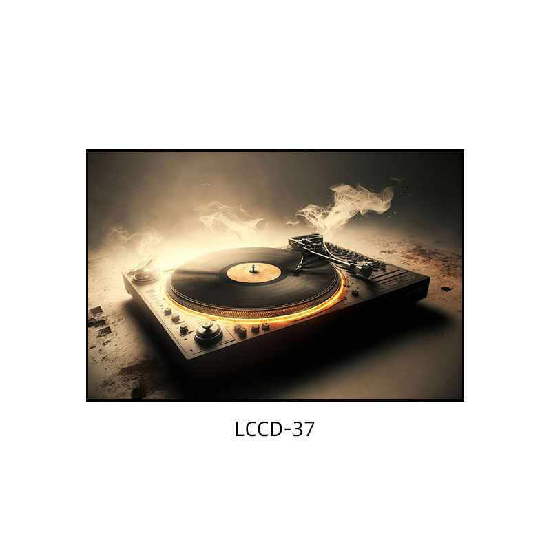 Декоративна картина с винилова плоча, индустриален стил, бар, музика, ресторант, висяща картина, прозрачен бар, кафене, нощен клуб, пеещ диск, стенопис