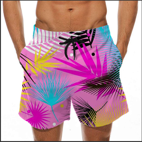 Ανδρικό παντελόνι θαλάσσης με διασκεδαστικό τρισδιάστατο σχέδιο μαγιό με σχέδιο μπανάνας και σχέδιο μπανάνας, ευρωπαϊκά και αμερικανικά σορτς