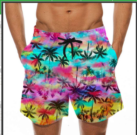 Ανδρικό παντελόνι θαλάσσης με διασκεδαστικό τρισδιάστατο σχέδιο μαγιό με σχέδιο μπανάνας και σχέδιο μπανάνας, ευρωπαϊκά και αμερικανικά σορτς