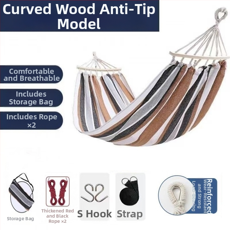 Hamac balansoar exterior, îngroșat, interior, single dublu, dormitor studențesc, dormitor pentru adulți, scaun suspendat din pânză anti-răsturnare