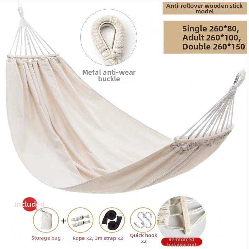 Hamac balansoar exterior, îngroșat, interior, single dublu, dormitor studențesc, dormitor pentru adulți, scaun suspendat din pânză anti-răsturnare