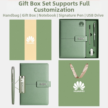 Ettevõtte äripandlaga märkmiku kinkekarbi ülikond kohandatud logoga termostops ettevõtte aastakoosoleku kaasnev kinkemärkmik