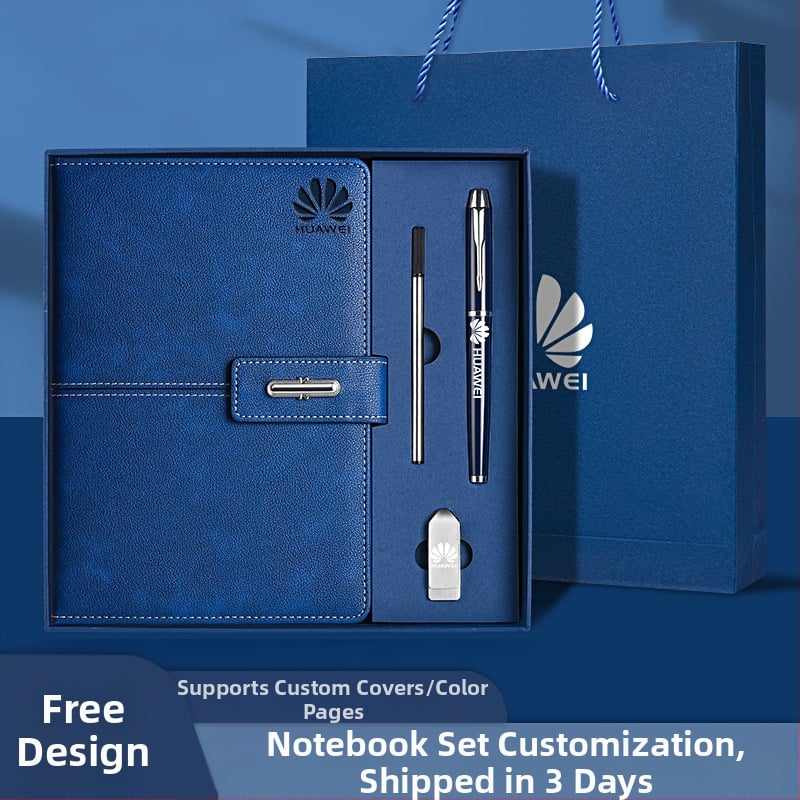 Ettevõtte äripandlaga märkmiku kinkekarbi ülikond kohandatud logoga termostops ettevõtte aastakoosoleku kaasnev kinkemärkmik