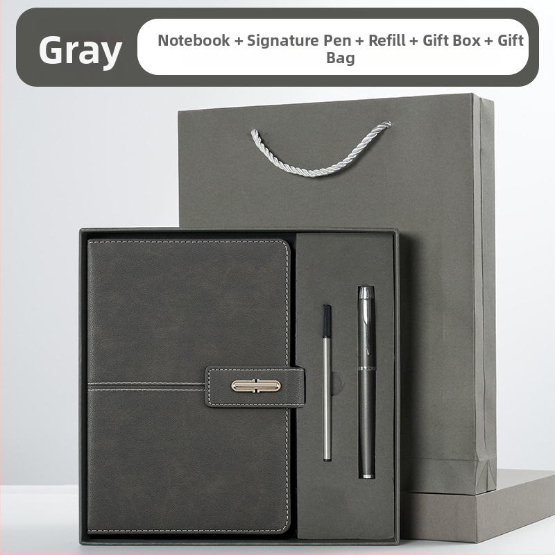 Ettevõtte äripandlaga märkmiku kinkekarbi ülikond kohandatud logoga termostops ettevõtte aastakoosoleku kaasnev kinkemärkmik