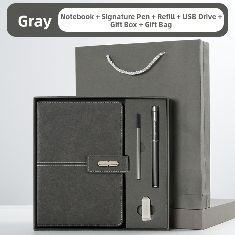 Ettevõtte äripandlaga märkmiku kinkekarbi ülikond kohandatud logoga termostops ettevõtte aastakoosoleku kaasnev kinkemärkmik