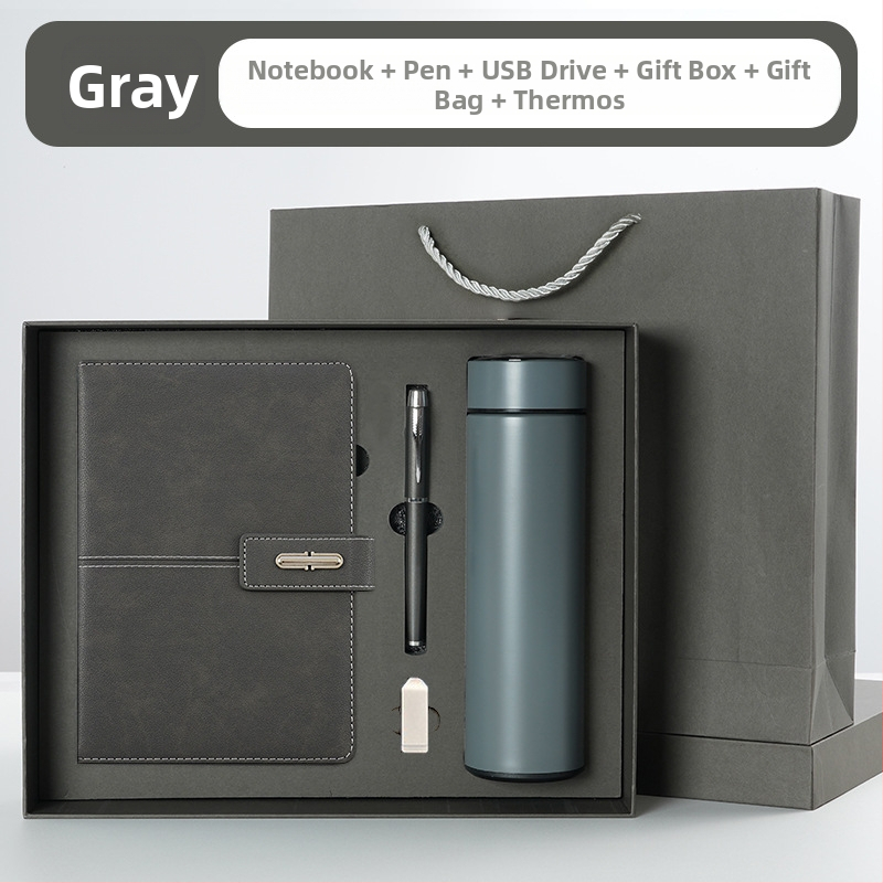 Ettevõtte äripandlaga märkmiku kinkekarbi ülikond kohandatud logoga termostops ettevõtte aastakoosoleku kaasnev kinkemärkmik