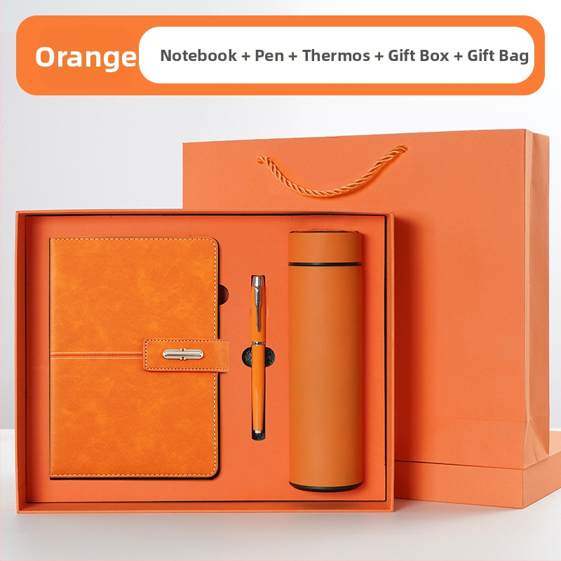 Ettevõtte äripandlaga märkmiku kinkekarbi ülikond kohandatud logoga termostops ettevõtte aastakoosoleku kaasnev kinkemärkmik