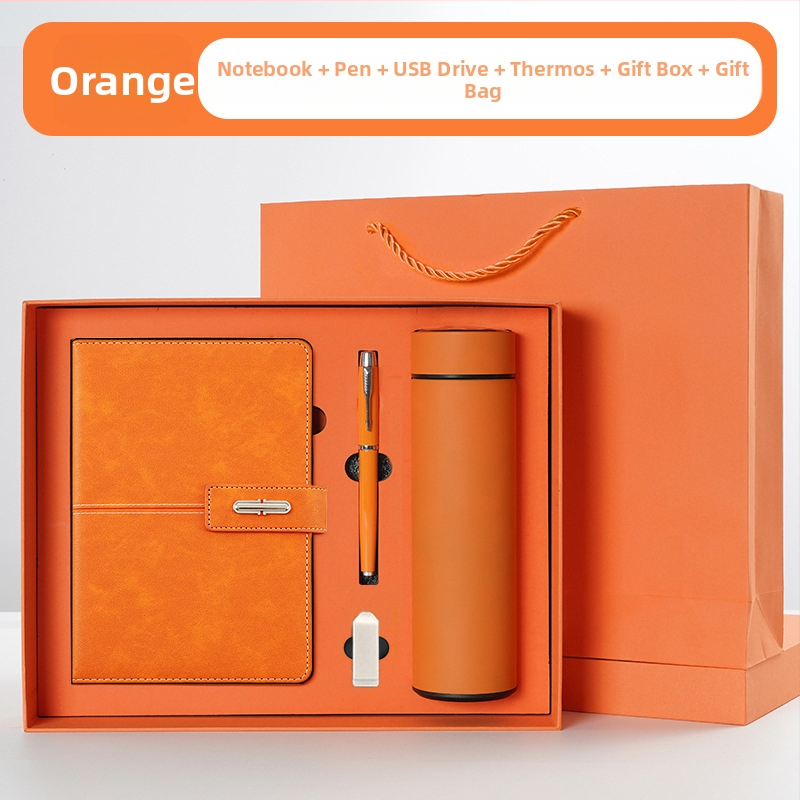 Ettevõtte äripandlaga märkmiku kinkekarbi ülikond kohandatud logoga termostops ettevõtte aastakoosoleku kaasnev kinkemärkmik