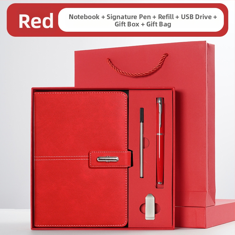 Ettevõtte äripandlaga märkmiku kinkekarbi ülikond kohandatud logoga termostops ettevõtte aastakoosoleku kaasnev kinkemärkmik