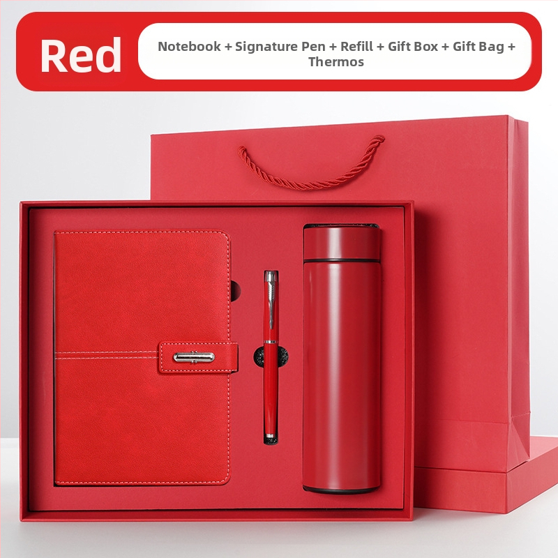 Ettevõtte äripandlaga märkmiku kinkekarbi ülikond kohandatud logoga termostops ettevõtte aastakoosoleku kaasnev kinkemärkmik