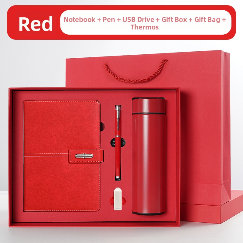 Ettevõtte äripandlaga märkmiku kinkekarbi ülikond kohandatud logoga termostops ettevõtte aastakoosoleku kaasnev kinkemärkmik