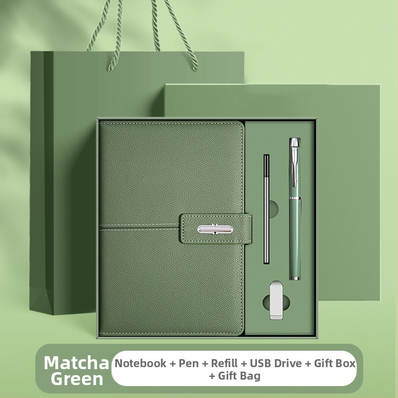 Ettevõtte äripandlaga märkmiku kinkekarbi ülikond kohandatud logoga termostops ettevõtte aastakoosoleku kaasnev kinkemärkmik