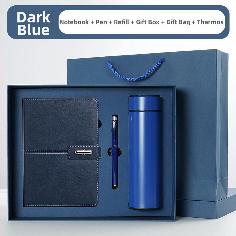 Ettevõtte äripandlaga märkmiku kinkekarbi ülikond kohandatud logoga termostops ettevõtte aastakoosoleku kaasnev kinkemärkmik