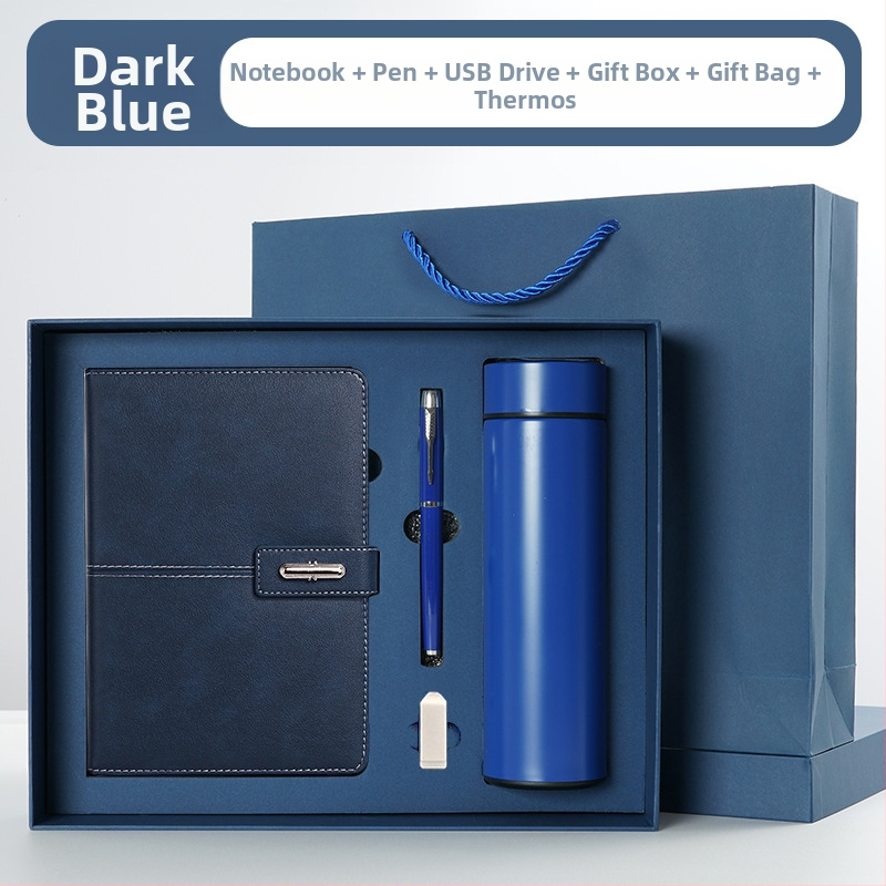 Ettevõtte äripandlaga märkmiku kinkekarbi ülikond kohandatud logoga termostops ettevõtte aastakoosoleku kaasnev kinkemärkmik