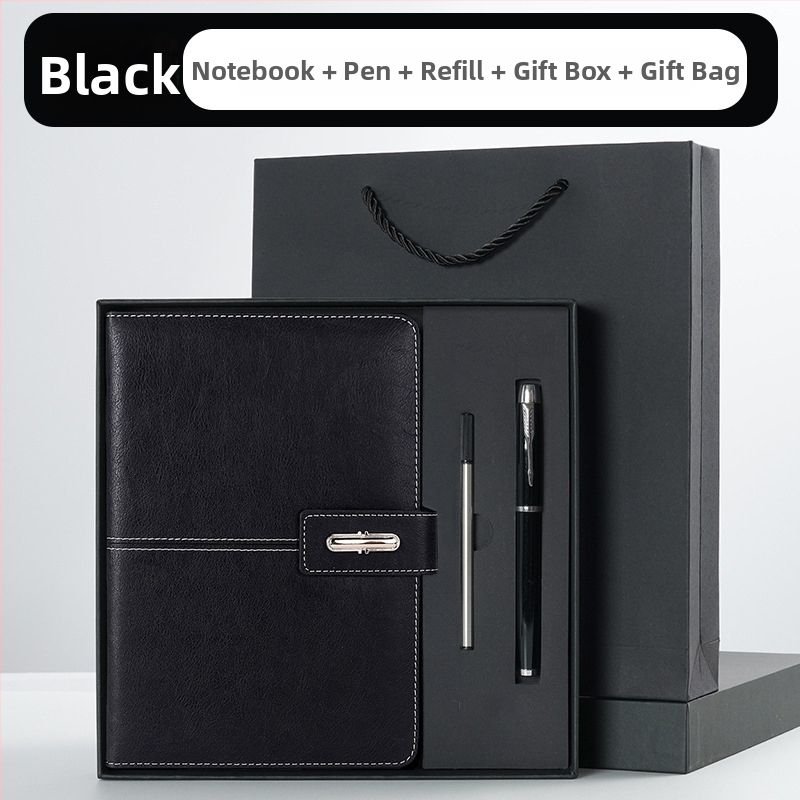 Ettevõtte äripandlaga märkmiku kinkekarbi ülikond kohandatud logoga termostops ettevõtte aastakoosoleku kaasnev kinkemärkmik