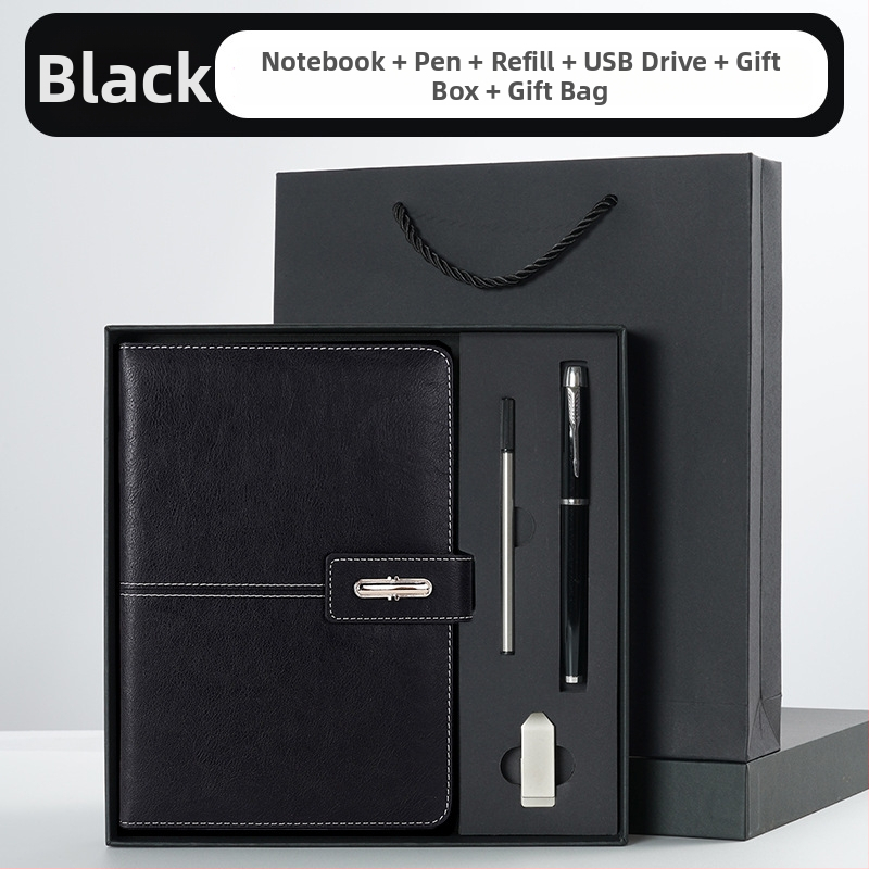 Ettevõtte äripandlaga märkmiku kinkekarbi ülikond kohandatud logoga termostops ettevõtte aastakoosoleku kaasnev kinkemärkmik