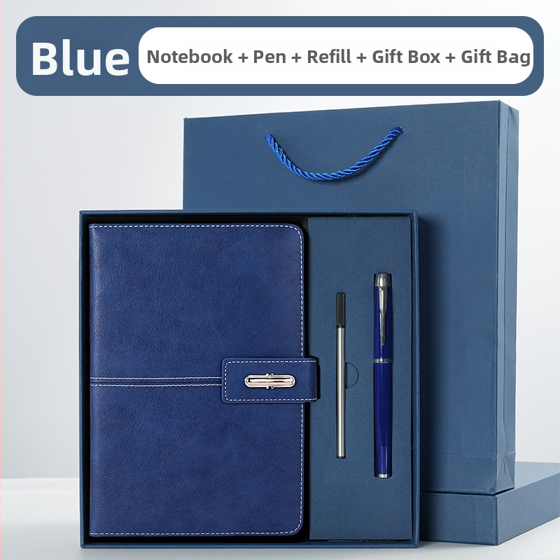 Ettevõtte äripandlaga märkmiku kinkekarbi ülikond kohandatud logoga termostops ettevõtte aastakoosoleku kaasnev kinkemärkmik