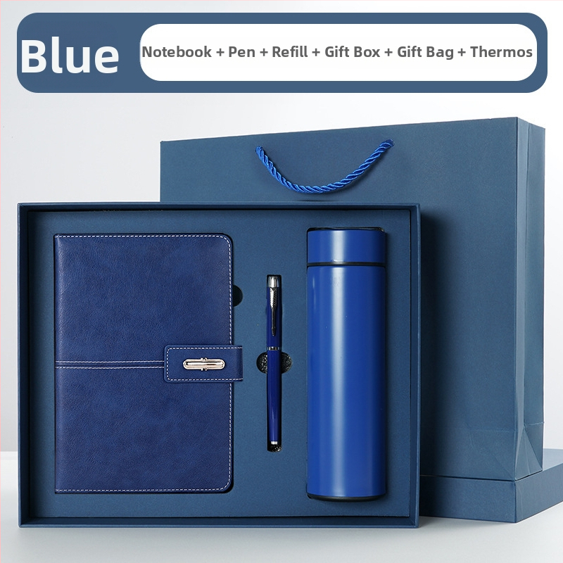 Ettevõtte äripandlaga märkmiku kinkekarbi ülikond kohandatud logoga termostops ettevõtte aastakoosoleku kaasnev kinkemärkmik