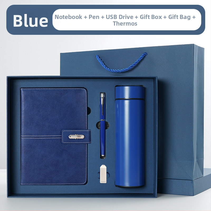 Ettevõtte äripandlaga märkmiku kinkekarbi ülikond kohandatud logoga termostops ettevõtte aastakoosoleku kaasnev kinkemärkmik