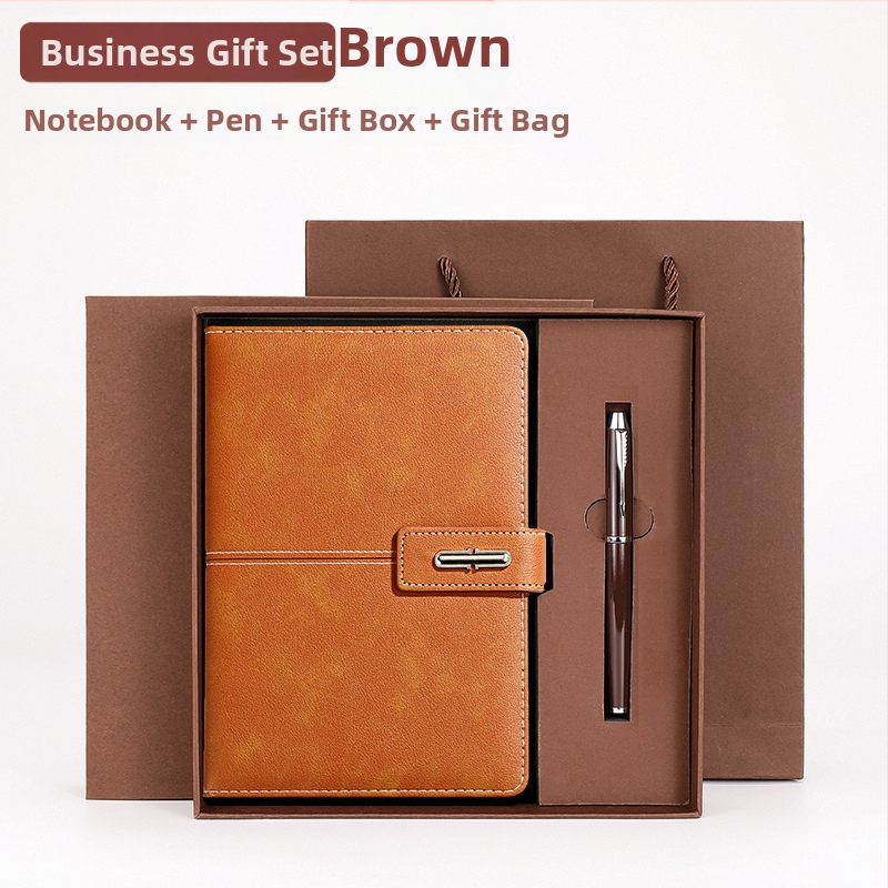 Ettevõtte äripandlaga märkmiku kinkekarbi ülikond kohandatud logoga termostops ettevõtte aastakoosoleku kaasnev kinkemärkmik